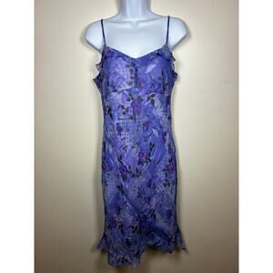 Vintage Y2K Babydoll Dress Size 11 Blue Floral Fairy Asymmetrical Hem Birthday
